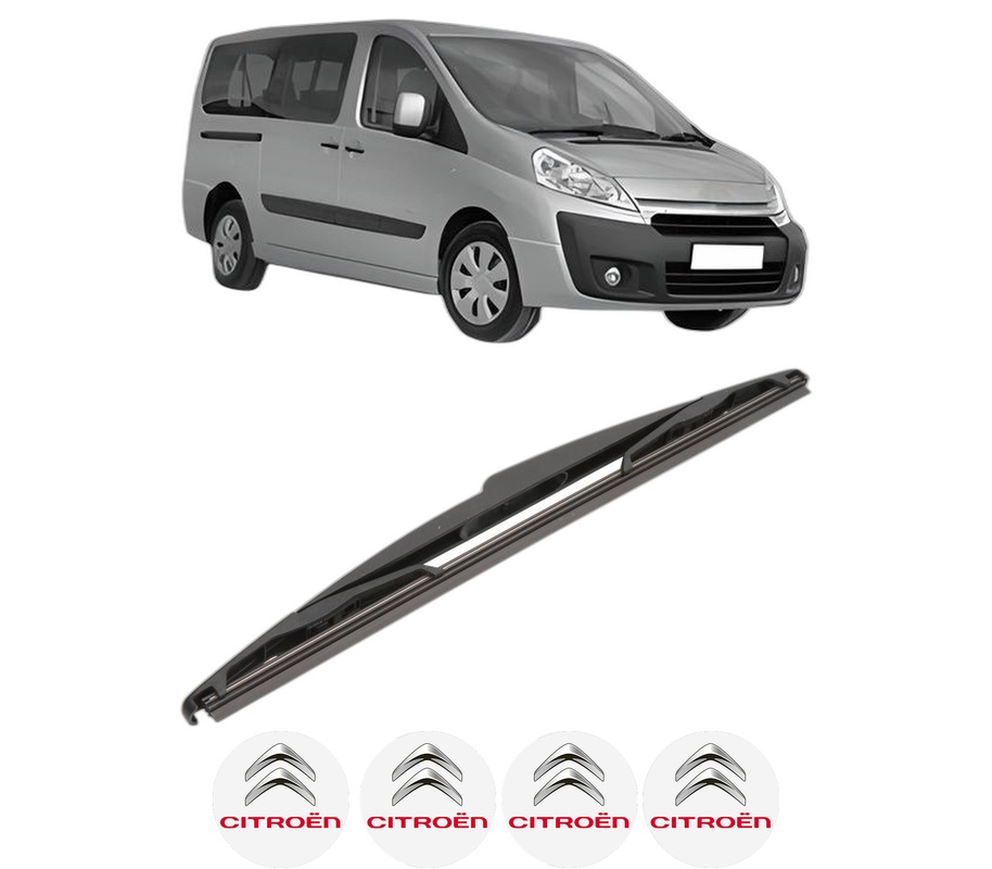 Stergator lamela spate CITROEN JUMPY II (VF7) din 2007 - 2016, pentru luneta auto, Valeo Silencio, din cauciuc siliconat rezistent, 4 Stickere Auto CITROEN