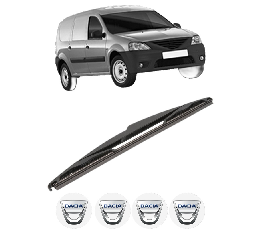 Stergator lamela spate DACIA LOGAN EXPRESS (FS_) din 2007 - 2012, pentru luneta auto, Valeo Silencio, din cauciuc siliconat rezistent, 4 Stickere Auto DACIA