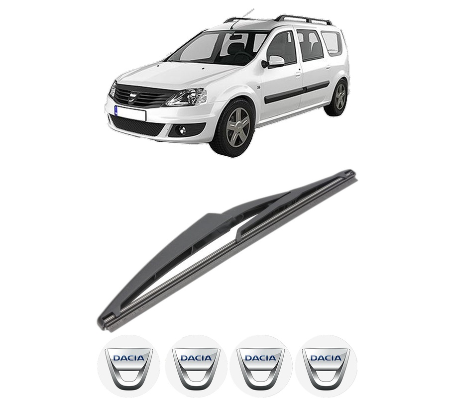 Stergator lamela spate DACIA LOGAN MCV II din 2013, pentru luneta auto, Valeo Silencio, din cauciuc siliconat rezistent, 4 Stickere Auto DACIA