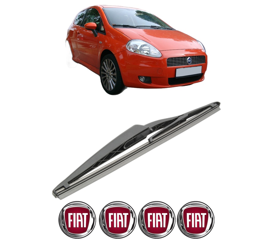 Stergator lamela spate FIAT PUNTO (199_) din 2005 - 2015, pentru luneta auto, Bosch Twin, din cauciuc siliconat rezistent, 4 Stickere Auto FIAT