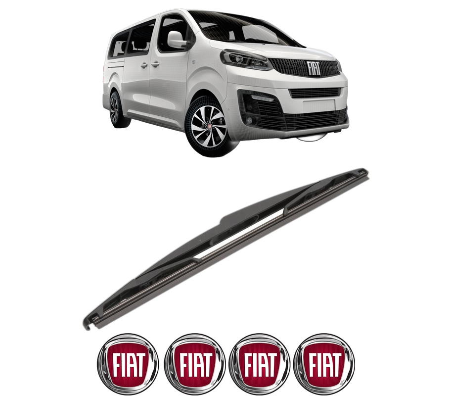Stergator lamela spate FIAT ULYSSE Bus din 2022 - 2023, pentru luneta auto, Valeo Silencio, din cauciuc siliconat rezistent, 4 Stickere Auto FIAT