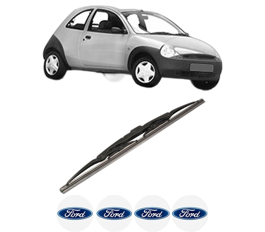 Stergator lamela spate FORD KA (RB_) din 1996 - 2008, pentru luneta auto, Bosch Twin, din cauciuc siliconat rezistent, 4 Stickere Auto FORD