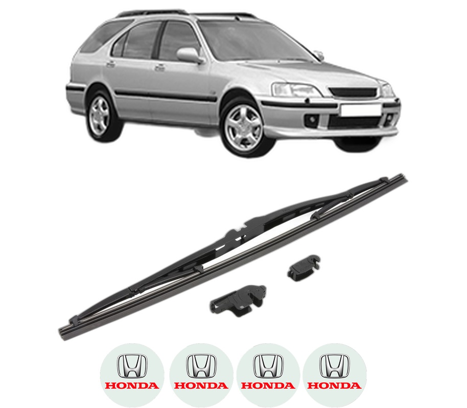 Stergator lamela spate HONDA CIVIC VI Aerodeck (MB, MC) din 1998 - 2001, pentru luneta auto, Valeo Silencio, din cauciuc siliconat rezistent, 4 Stickere Auto HONDA