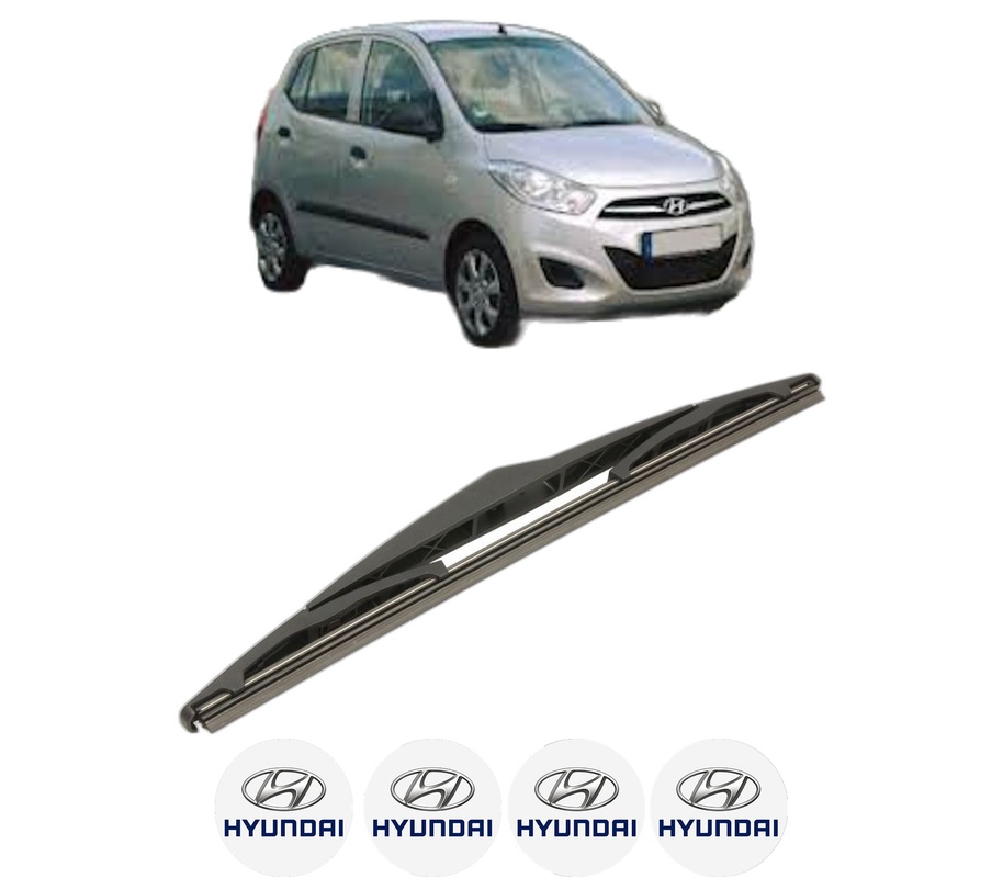 Stergator lamela spate HYUNDAI i10 I (PA) din 2007 - 2018, pentru luneta auto, Bosch Twin, din cauciuc siliconat rezistent, 4 Stickere Auto HYUNDAI