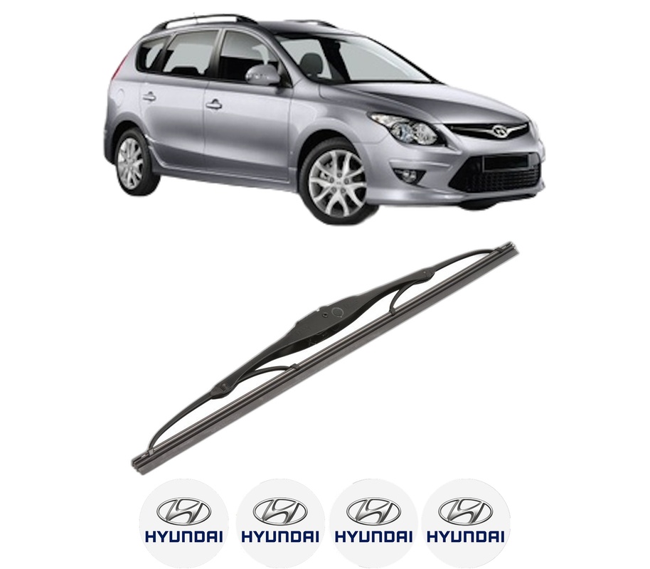Stergator lamela spate HYUNDAI i30 Estate (GD) din 2012 - 2017, pentru luneta auto, Valeo Silencio, din cauciuc siliconat rezistent, 4 Stickere Auto HYUNDAI