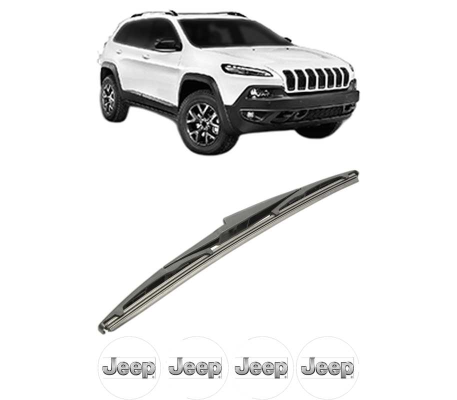 Stergator lamela spate JEEP CHEROKEE VAN (KL) din 2014 - 2018, pentru luneta auto, Bosch Twin, din cauciuc siliconat rezistent, 4 Stickere Auto JEEP