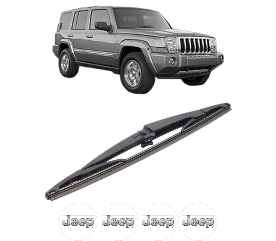 Stergator lamela spate JEEP COMMANDER (XK, XH) din 2005 - 2010, pentru luneta auto, Bosch Twin, din cauciuc siliconat rezistent, 4 Stickere Auto JEEP