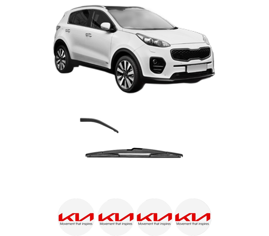 Stergator lamela spate KIA SPORTAGE IV VAN (QL, QLE) din 2018, pentru luneta auto, Valeo Silencio, din cauciuc siliconat rezistent, 4 Stickere Auto KIA