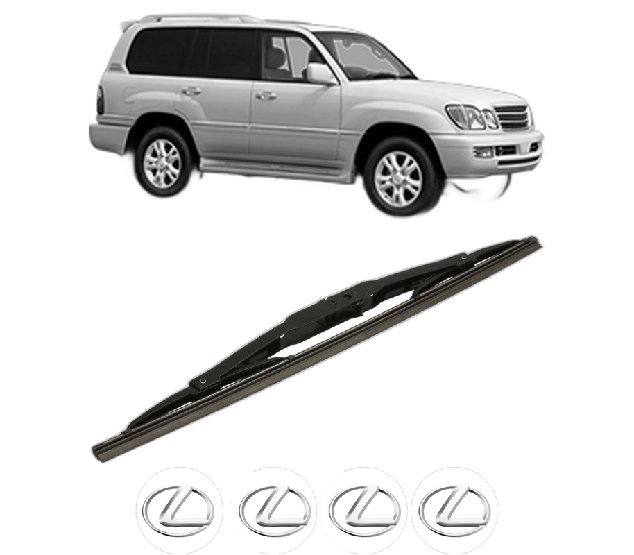 Stergator lamela spate LEXUS LX (UZJ100) din 1998 - 2008, pentru luneta auto, Bosch Twin, din cauciuc siliconat rezistent, 4 Stickere Auto LEXUS