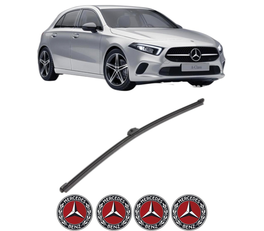 Stergator lamela spate MERCEDES-BENZ A-CLASS (W177) din 2018 - 2019, pentru luneta auto, Valeo Silencio Xtrm, din cauciuc siliconat rezistent, 4 Stickere Auto MERCEDES-BENZ
