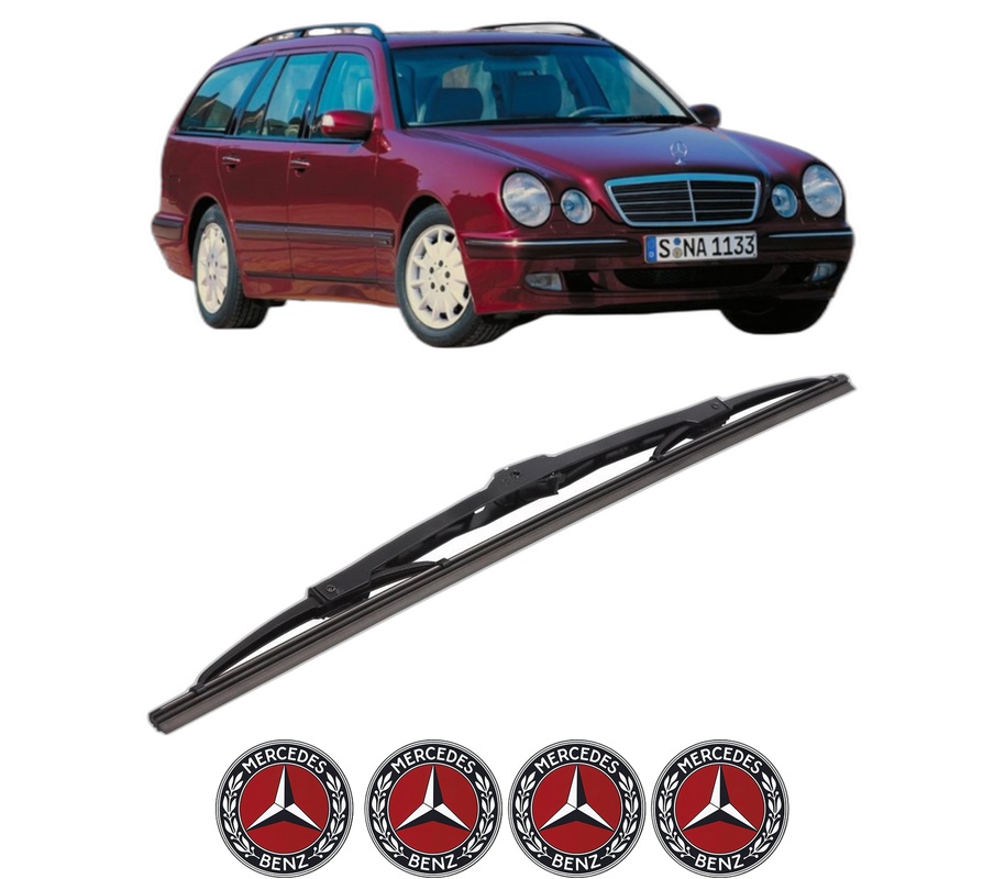 Stergator lamela spate MERCEDES-BENZ E-CLASS T-Model (S210) din 1996 - 2003, pentru luneta auto, Bosch Twin, din cauciuc siliconat rezistent, 4 Stickere Auto MERCEDES-BENZ