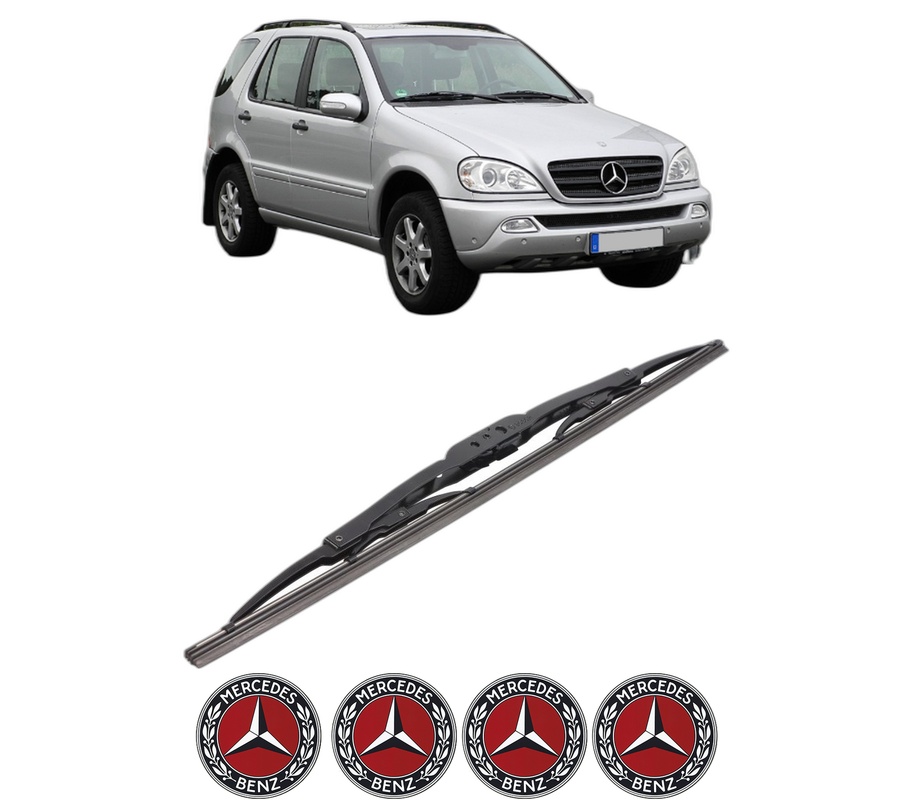 Stergator lamela spate MERCEDES-BENZ M-CLASS (W163) din 1998 - 2005, pentru luneta auto, Bosch Twin, din cauciuc siliconat rezistent, 4 Stickere Auto MERCEDES-BENZ