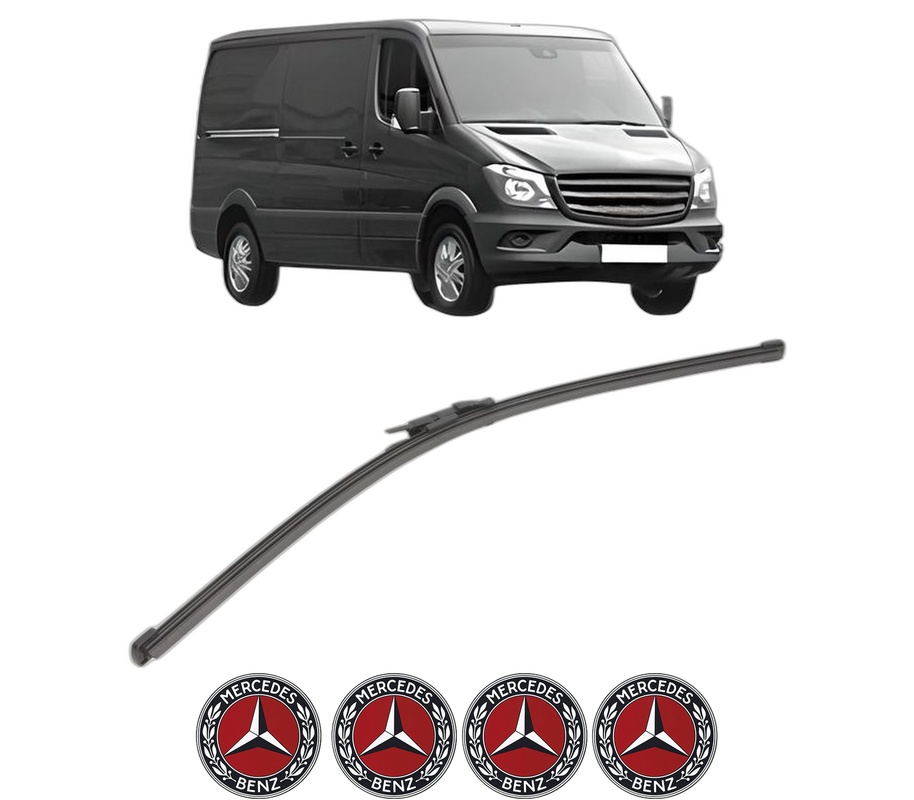 Stergator lamela spate MERCEDES-BENZ SPRINTER 4,6-t Van (B906) din 2006 - 2018, pentru luneta auto, Valeo Silencio Xtrm, din cauciuc siliconat rezistent, 4 Stickere Auto MERCEDES-BENZ