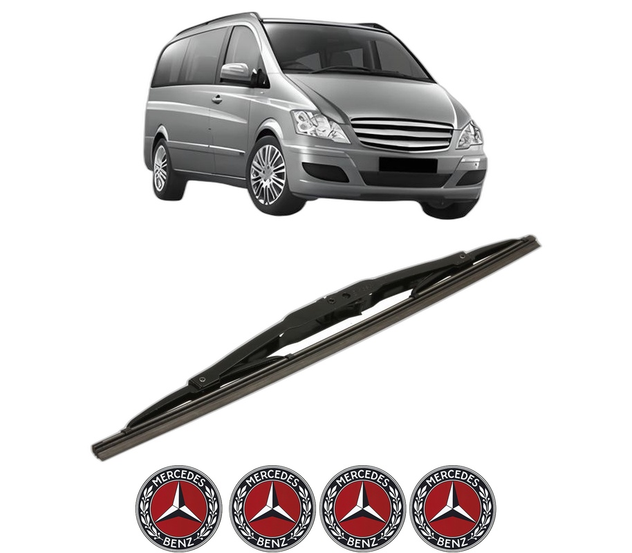 Stergator lamela spate MERCEDES-BENZ VIANO (W639) din 2003 - 2007, pentru luneta auto, Bosch Twin, din cauciuc siliconat rezistent, 4 Stickere Auto MERCEDES-BENZ