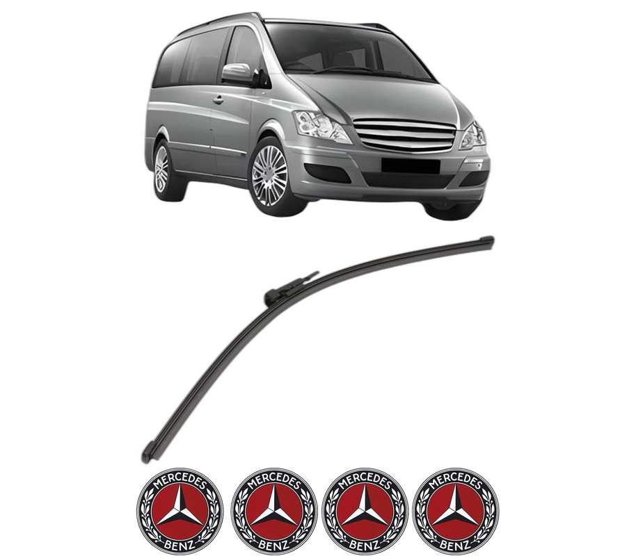 Stergator lamela spate MERCEDES-BENZ VIANO (W639) din 2003 - 2007, pentru luneta auto, Valeo Silencio Xtrm, din cauciuc siliconat rezistent, 4 Stickere Auto MERCEDES-BENZ