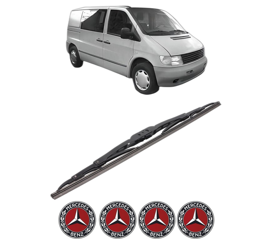 Stergator lamela spate MERCEDES-BENZ VITO Bus (W638) din 1996 - 2003, pentru luneta auto, Bosch Twin, din cauciuc siliconat rezistent, 4 Stickere Auto MERCEDES-BENZ