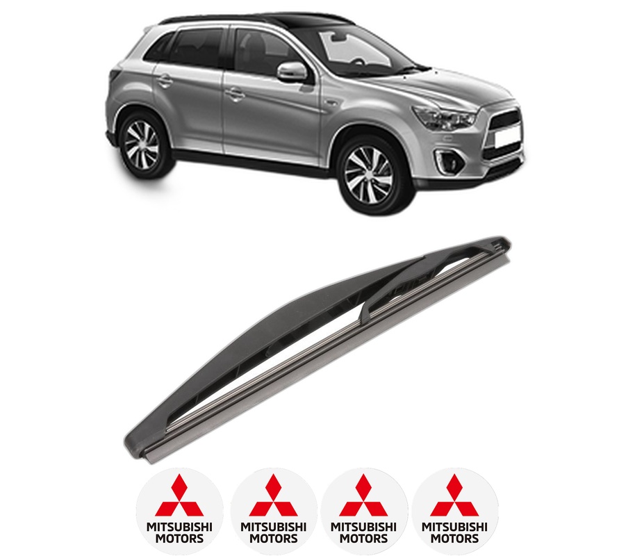 Stergator lamela spate MITSUBISHI ASX (GA_W_) din 2010, pentru luneta auto, Valeo Silencio, din cauciuc siliconat rezistent, 4 Stickere Auto MITSUBISHI