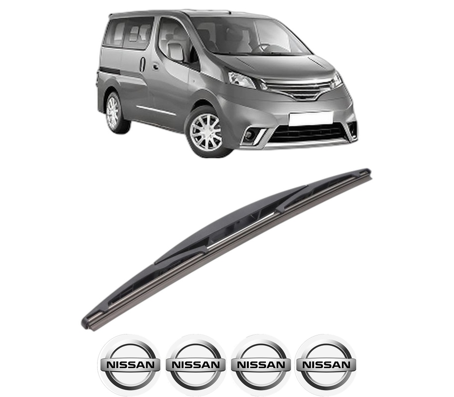 Stergator lamela spate NISSAN NV200 / EVALIA Bus din 2010, pentru luneta auto, Bosch Twin, din cauciuc siliconat rezistent, 4 Stickere Auto NISSAN