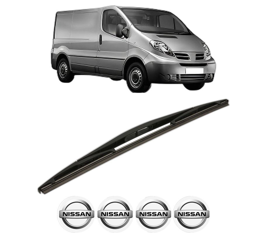 Stergator lamela spate NISSAN PRIMASTAR Van (X83) din 2002, pentru luneta auto, Bosch Twin, din cauciuc siliconat rezistent, 4 Stickere Auto NISSAN