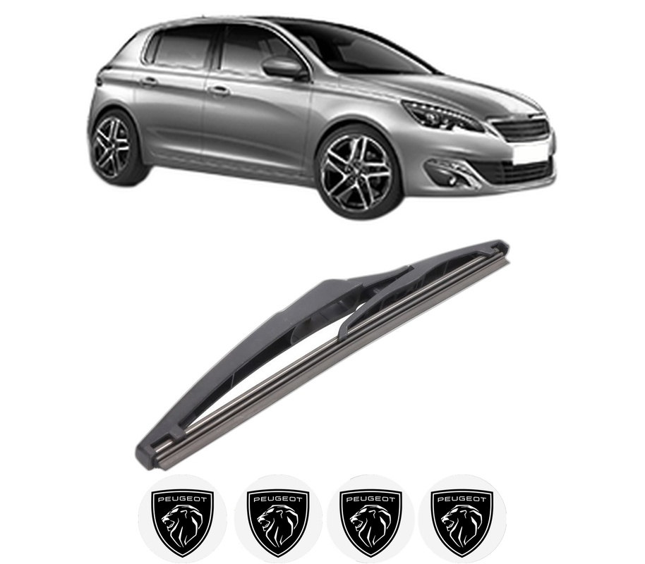 Stergator lamela spate PEUGEOT 308 II (LB_, LP_, LW_, LH_, L3_) din 2013 - 2021, pentru luneta auto, Bosch Twin, din cauciuc siliconat rezistent, 4 Stickere Auto PEUGEOT