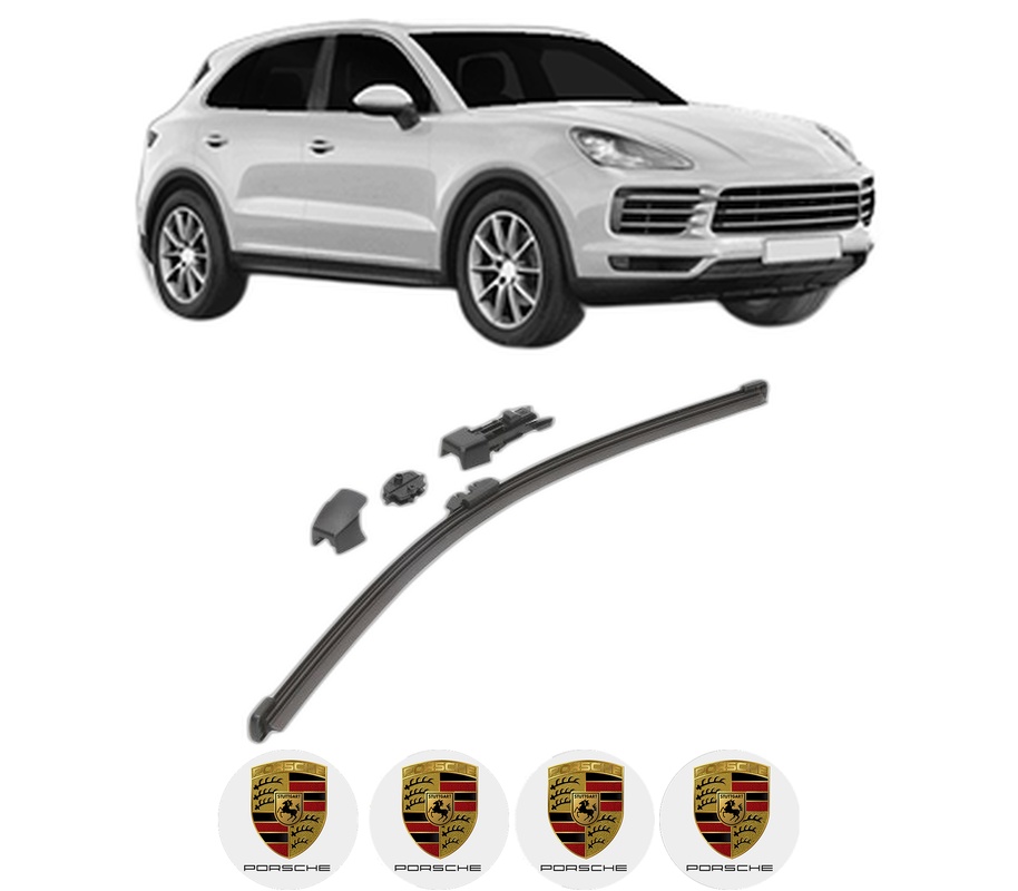 Stergator lamela spate PORSCHE CAYENNE (9YA) din 2017, pentru luneta auto, Valeo HydroConnect, din cauciuc siliconat rezistent, 4 Stickere Auto PORSCHE