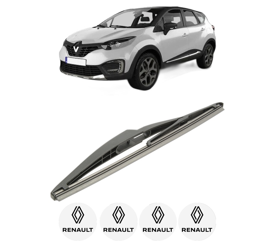 Stergator lamela spate RENAULT CAPTUR I (J5_, H5_) din 2013, pentru luneta auto, Bosch Twin, din cauciuc siliconat rezistent, 4 Stickere Auto RENAULT