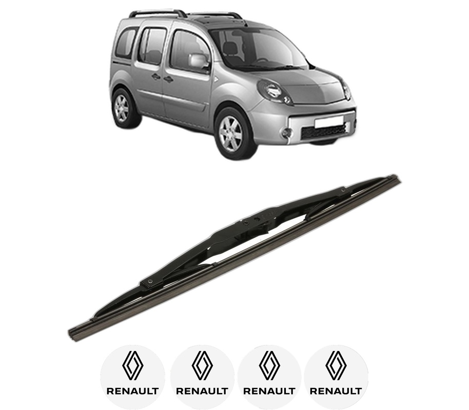 Stergator lamela spate RENAULT KANGOO / GRAND KANGOO II (KW0/1_) din 2008, pentru luneta auto, Bosch Twin, din cauciuc siliconat rezistent, 4 Stickere Auto RENAULT