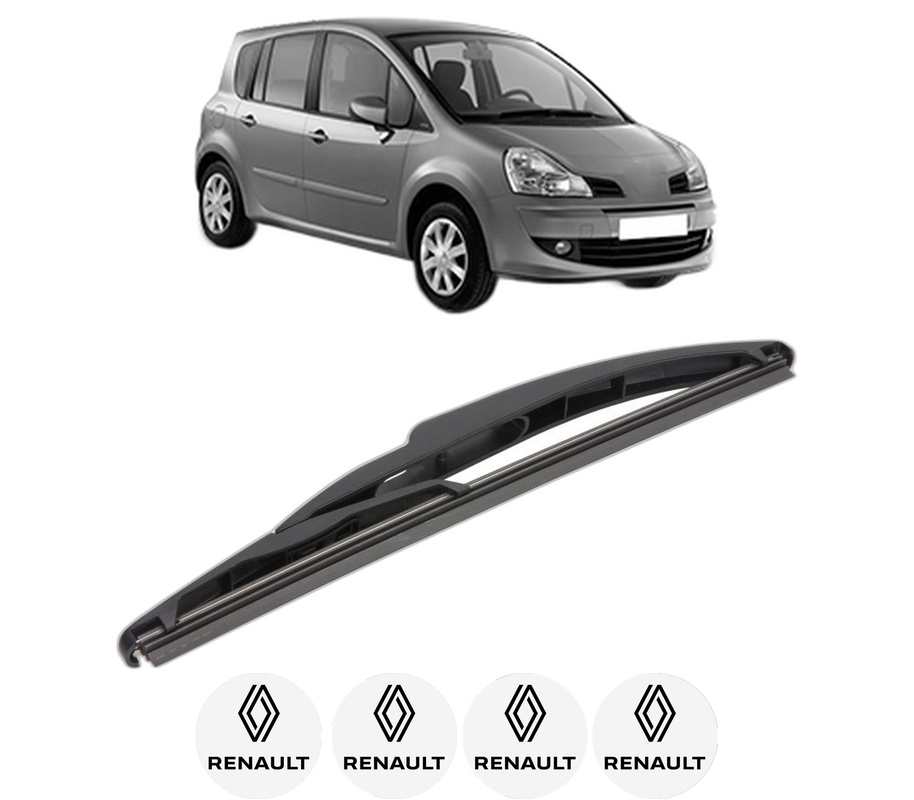Stergator lamela spate RENAULT MODUS / GRAND MODUS (F/JP0_) din 2004 - 2012, pentru luneta auto, Valeo Silencio, din cauciuc siliconat rezistent, 4 Stickere Auto RENAULT