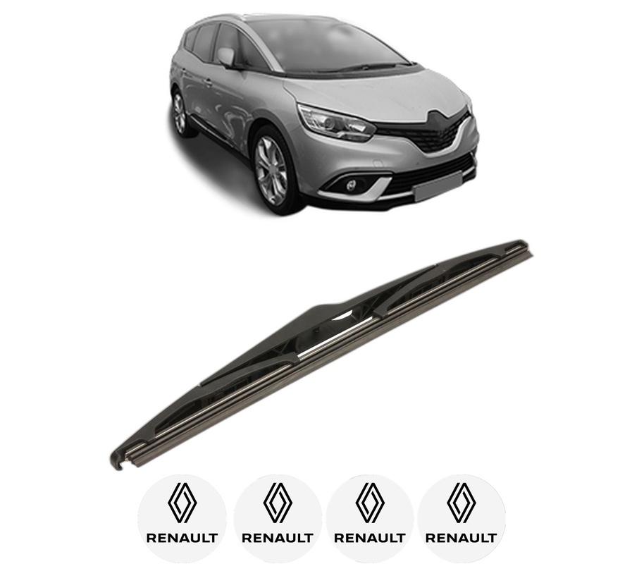 Stergator lamela spate RENAULT SCENIC IV (J9_) din 2016 - 2022, pentru luneta auto, Bosch Twin, din cauciuc siliconat rezistent, 4 Stickere Auto RENAULT