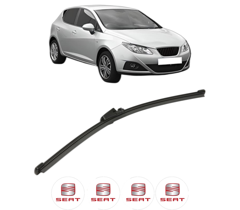 Stergator lamela spate SEAT IBIZA IV (6J5, 6P1) din 2008 - 2017, pentru luneta auto, Valeo Silencio Xtrm, din cauciuc siliconat rezistent, 4 Stickere Auto SEAT