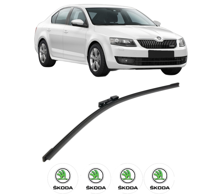 Stergator lamela spate SKODA OCTAVIA III (5E3, NL3, NR3) din 2012 - 2020, pentru luneta auto, Bosch Aerotwin, din cauciuc siliconat rezistent, 4 Stickere Auto SKODA