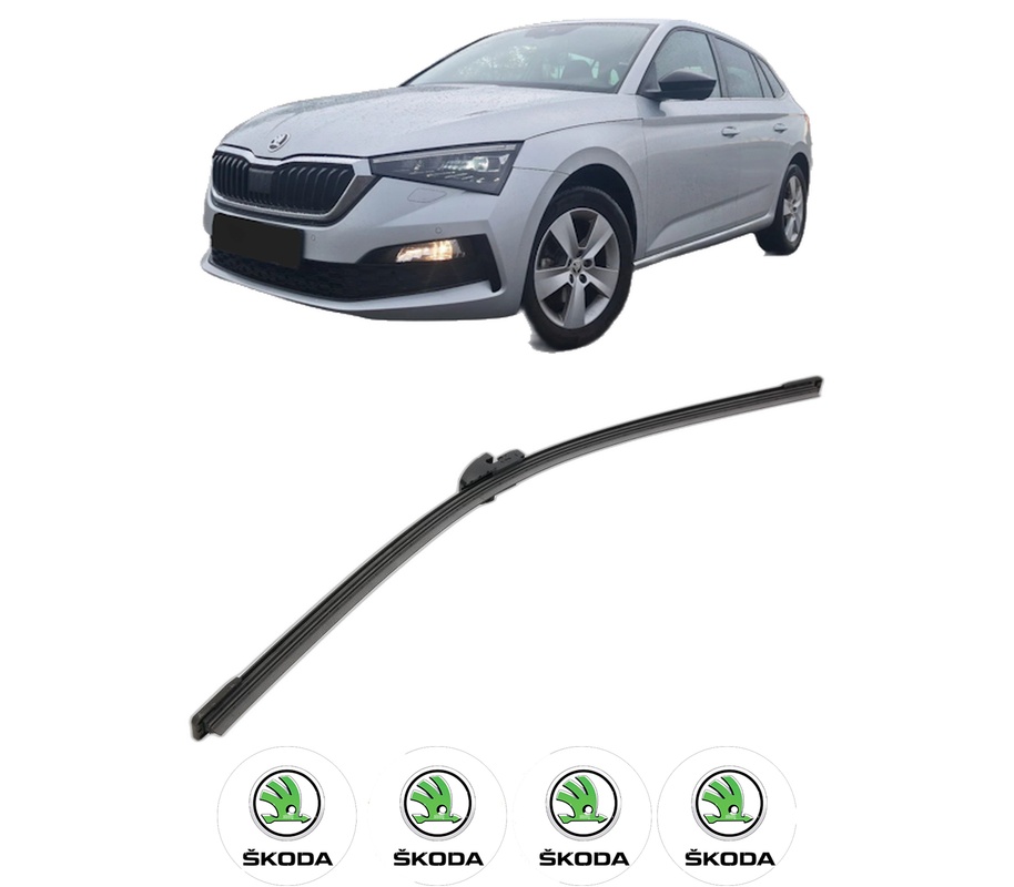 Stergator lamela spate SKODA SCALA (NW1) din 2019, pentru luneta auto, Bosch Aerotwin, din cauciuc siliconat rezistent, 4 Stickere Auto SKODA