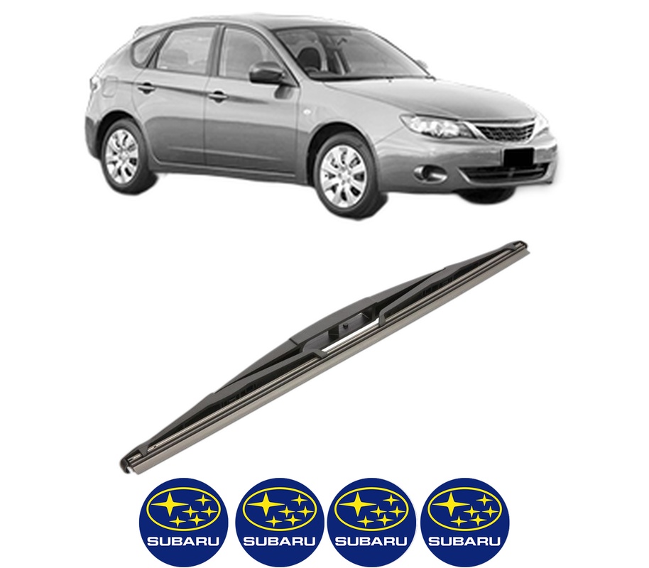 Stergator lamela spate SUBARU IMPREZA Hatchback (GR, GH, G3) din 2007 - 2013, pentru luneta auto, Valeo Silencio, din cauciuc siliconat rezistent, 4 Stickere Auto SUBARU