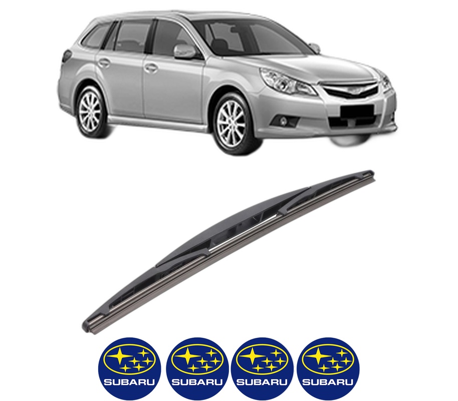 Stergator lamela spate SUBARU LEGACY V Estate (BR) din 2009 - 2014, pentru luneta auto, Bosch Twin, din cauciuc siliconat rezistent, 4 Stickere Auto SUBARU