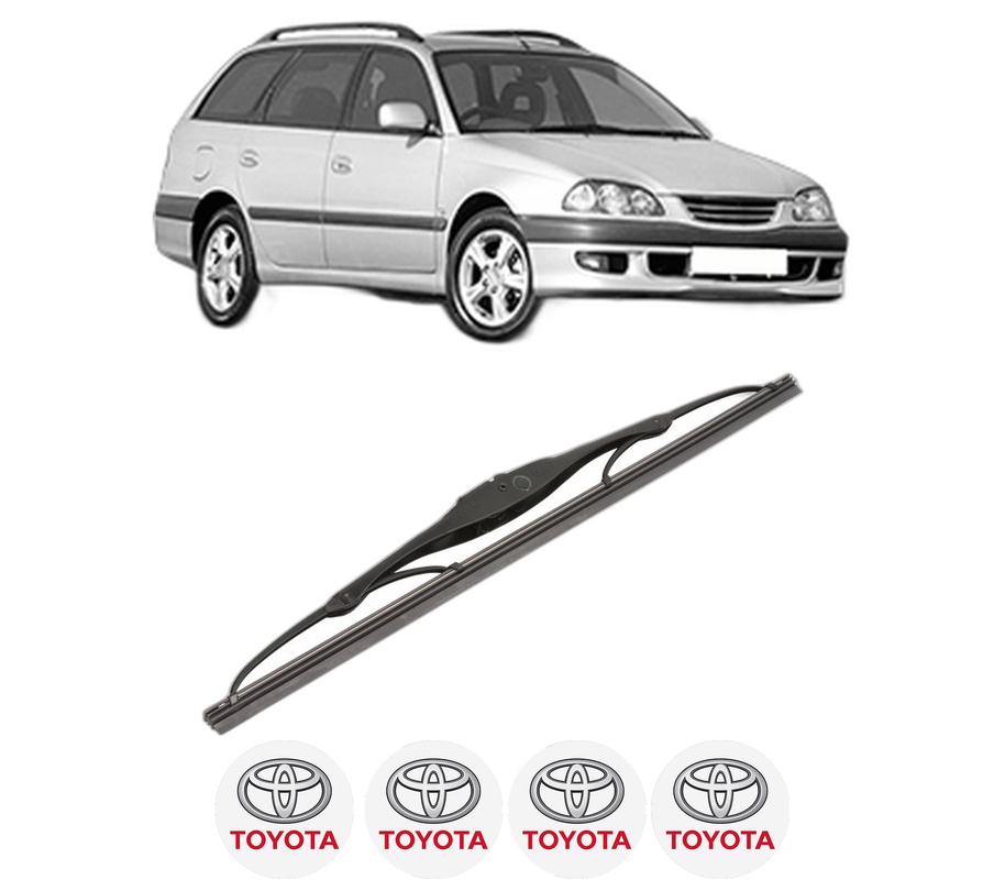 Stergator lamela spate TOYOTA AVENSIS Estate (_T22_) din 1997 - 2003, pentru luneta auto, Valeo Silencio, din cauciuc siliconat rezistent, 4 Stickere Auto TOYOTA