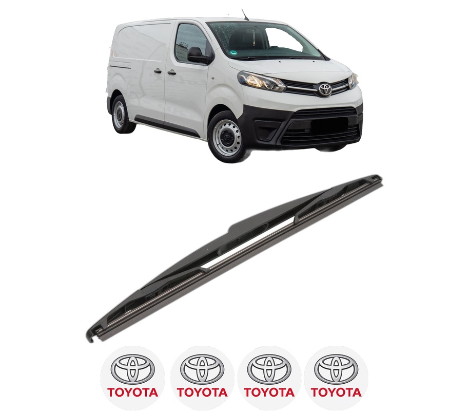 Stergator lamela spate TOYOTA PROACE Van (MDZ_) din 2016 - 2023, pentru luneta auto, Valeo Silencio, din cauciuc siliconat rezistent, 4 Stickere Auto TOYOTA