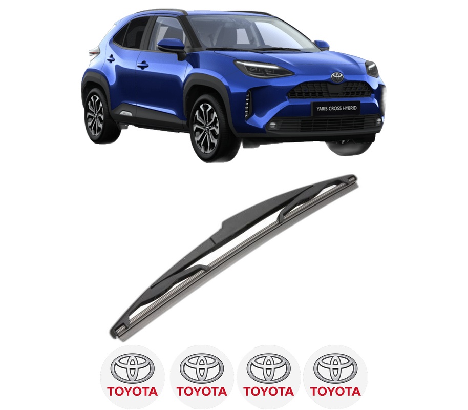 Stergator lamela spate TOYOTA YARIS CROSS (MXP_) din 2020, pentru luneta auto, Valeo Silencio, din cauciuc siliconat rezistent, 4 Stickere Auto TOYOTA
