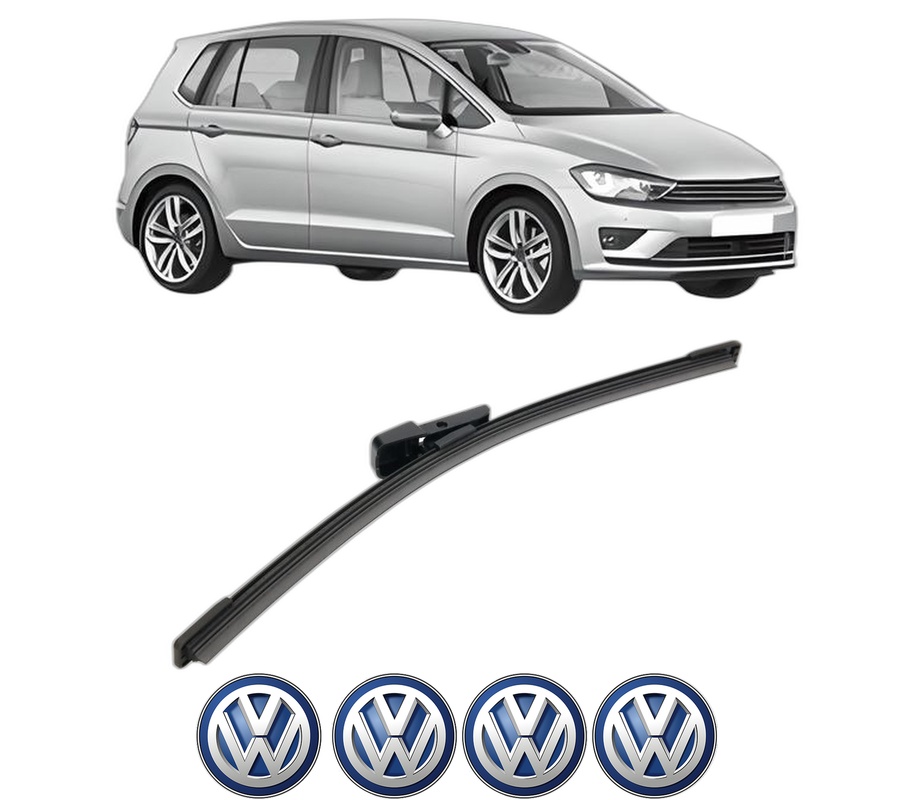 Stergator lamela spate Volkswagen GOLF SPORTSVAN VII (AM1, AN1) din 2014 - 2020, pentru luneta auto, Bosch Aerotwin, din cauciuc siliconat rezistent, 4 Stickere Auto VW