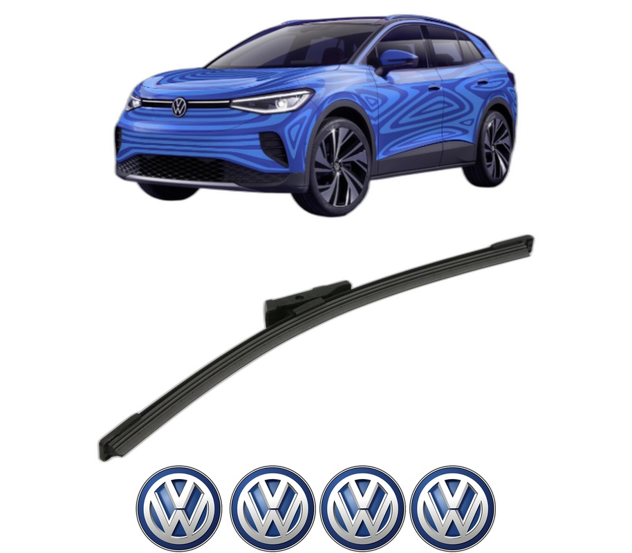 Stergator lamela spate Volkswagen ID.4 (E21) din 2020, pentru luneta auto, Bosch Aerotwin, din cauciuc siliconat rezistent, 4 Stickere Auto VW