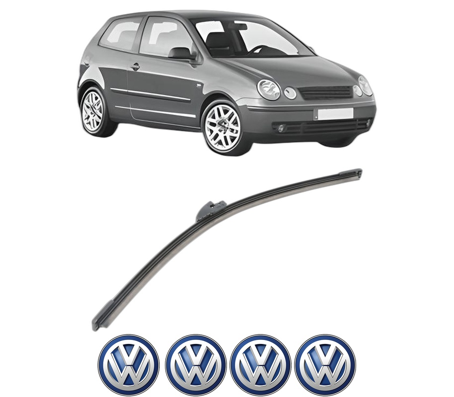 Stergator lamela spate Volkswagen POLO IV (9N_, 9A_) din 2001 - 2009, pentru luneta auto, Bosch Aerotwin, din cauciuc siliconat rezistent, 4 Stickere Auto VW