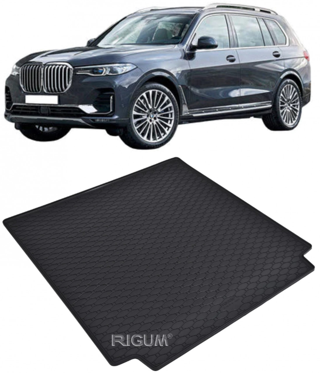 Tavita auto BMW Seria X7 2022-prezent, protectie portbagaj, Cri-Flo, din cauciuc 100%, compatibil cu autoturismul BMW Seria X7