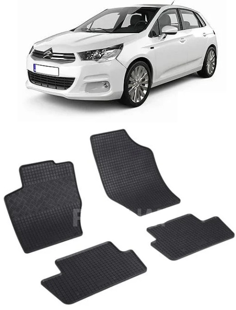 Set 4 covorase Citroen Ds4 2011-2018, din cauciuc 100%, compatibile cu autoturismul CITROEN DS4