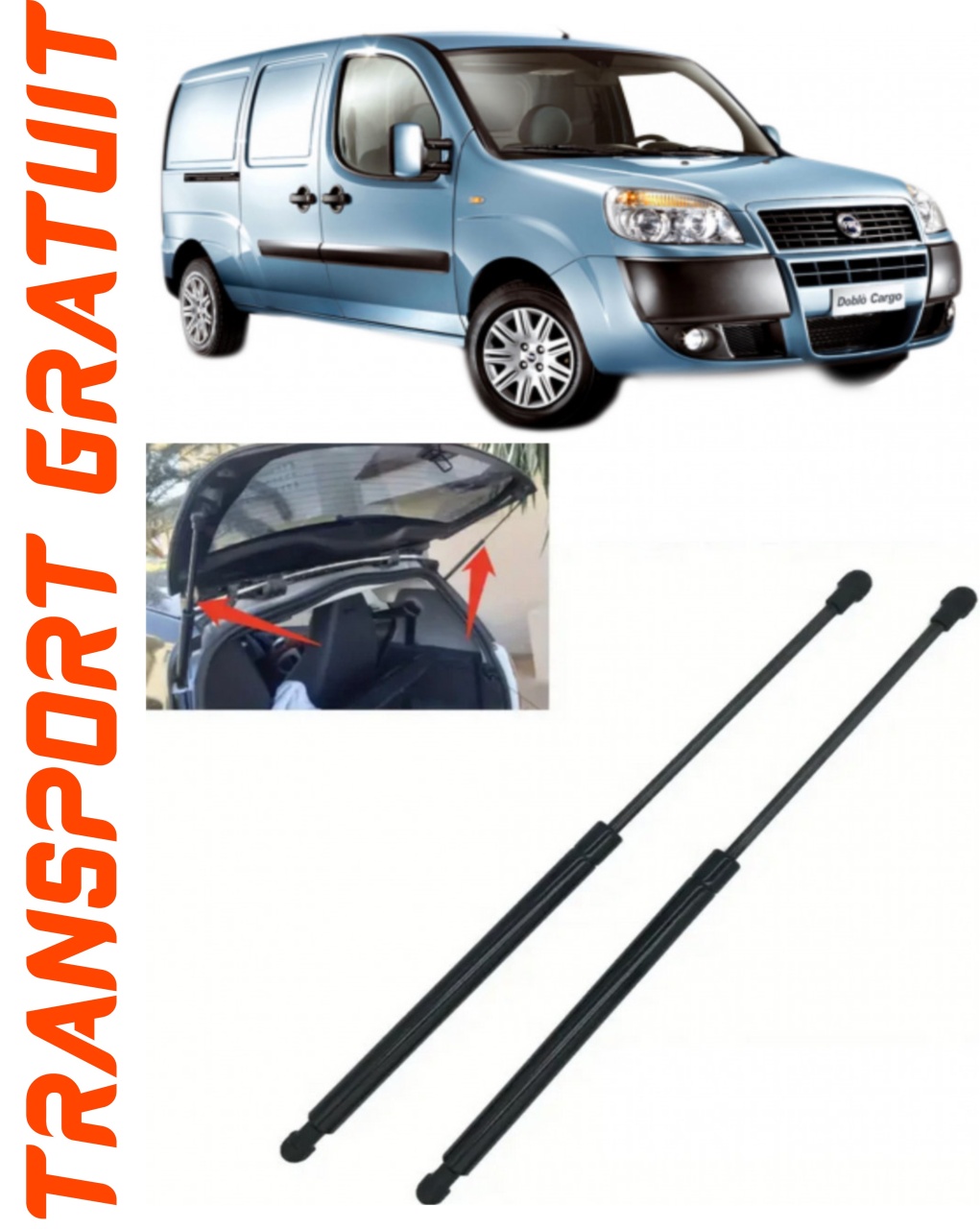 Set 2 amortizoare Haion portbagaj pentru masina Fiat Doblo