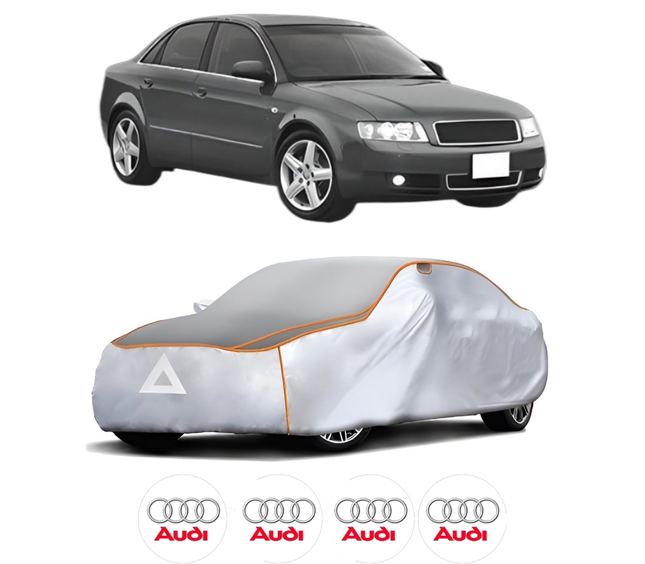 Husa Prelata Antigrindina Auto AUDI A4 B6 (8E2) din 2000-2004, Protectie auto contra intemperiilor la grindina, Waterproof, 4x Stickere auto AUDI