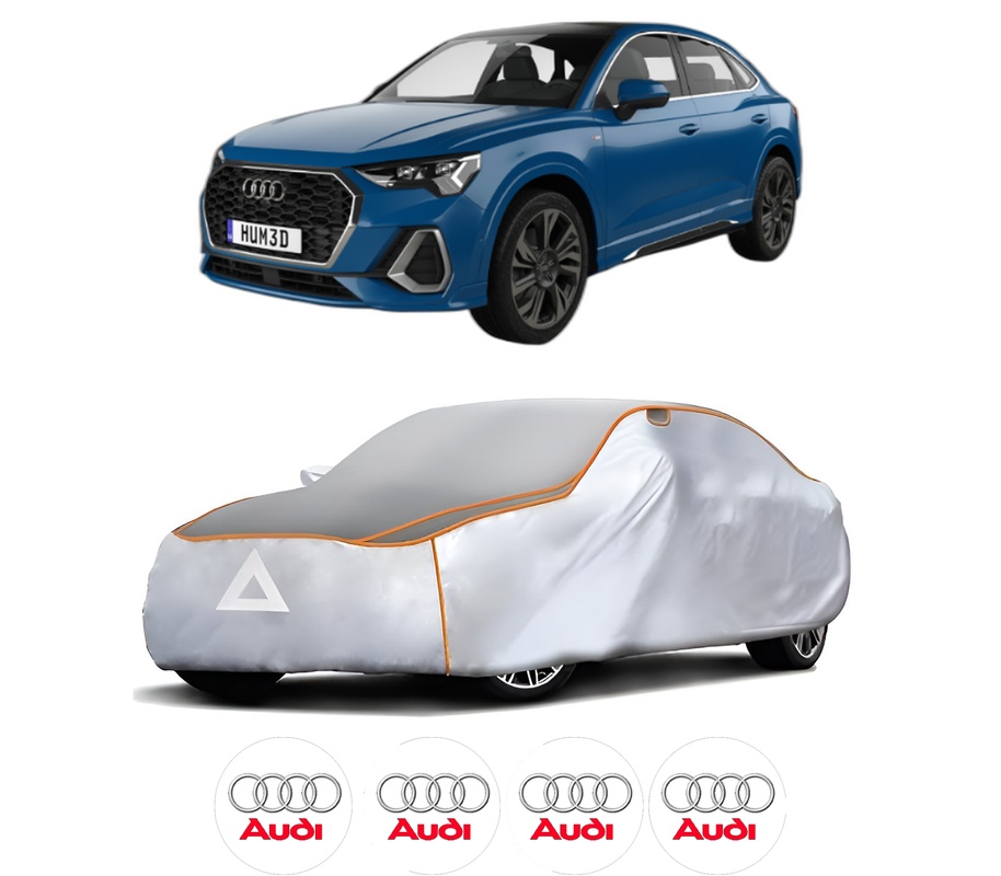 Husa Prelata Antigrindina Auto AUDI Q3 Sportback (F3N) din 2019-2021, Protectie auto contra intemperiilor la grindina, Waterproof, 4x Stickere auto AUDI