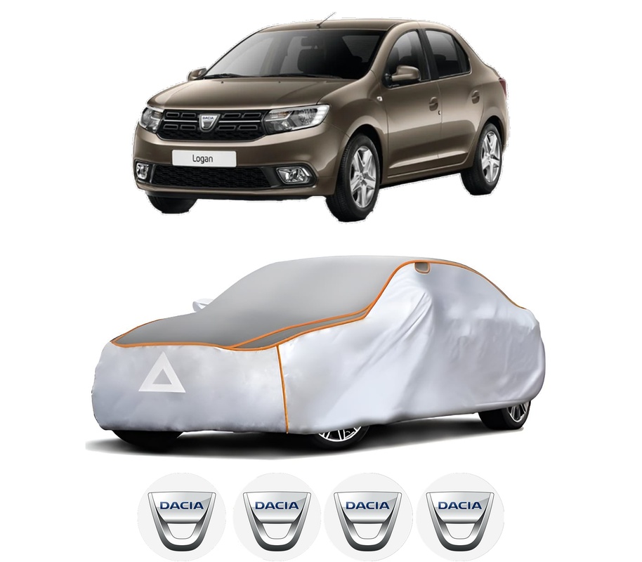 Husa Prelata Antigrindina Auto DACIA LOGAN III (3K_) din 2021, Protectie auto contra intemperiilor la grindina, Waterproof, 4x Stickere auto DACIA