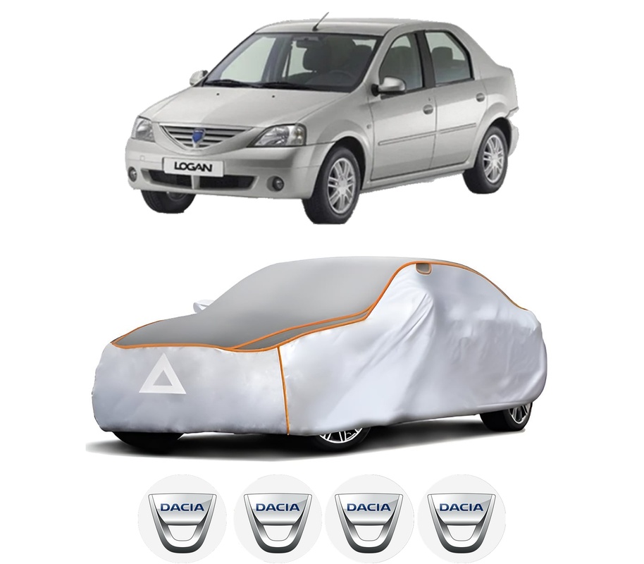 Husa Prelata Antigrindina Auto DACIA LOGAN (LS_) din 2004-2012, Protectie auto contra intemperiilor la grindina, Waterproof, 4x Stickere auto DACIA