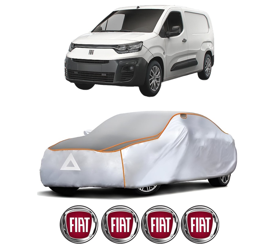 Husa Prelata Antigrindina Auto FIAT DOBLO Box Body/MPV (510_, 511_) din 2022-2023, Protectie auto contra intemperiilor la grindina, Waterproof, 4x Stickere auto FIAT
