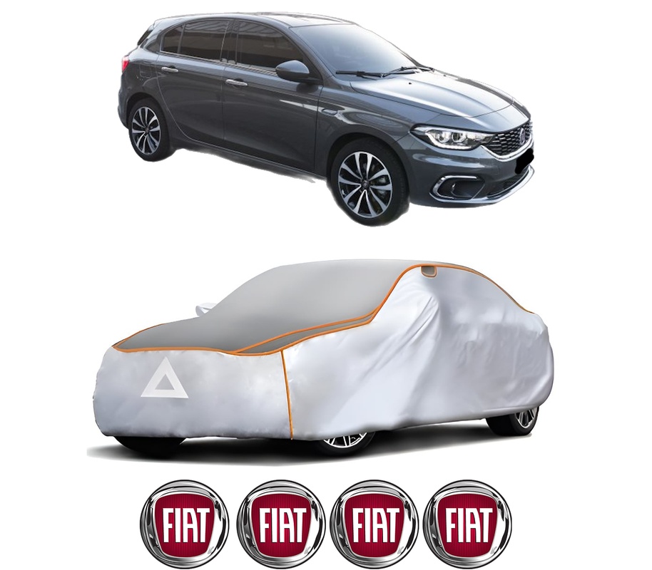 Husa Prelata Antigrindina Auto FIAT TIPO Hatchback (356_, 357_) din 2016-2022, Protectie auto contra intemperiilor la grindina, Waterproof, 4x Stickere auto FIAT