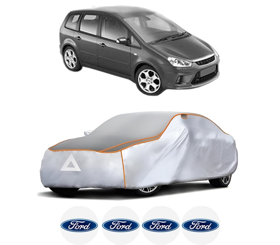 Husa Prelata Antigrindina Auto FORD C-MAX (DM2) din 2007-2010, Protectie auto contra intemperiilor la grindina, Waterproof, 4x Stickere auto FORD